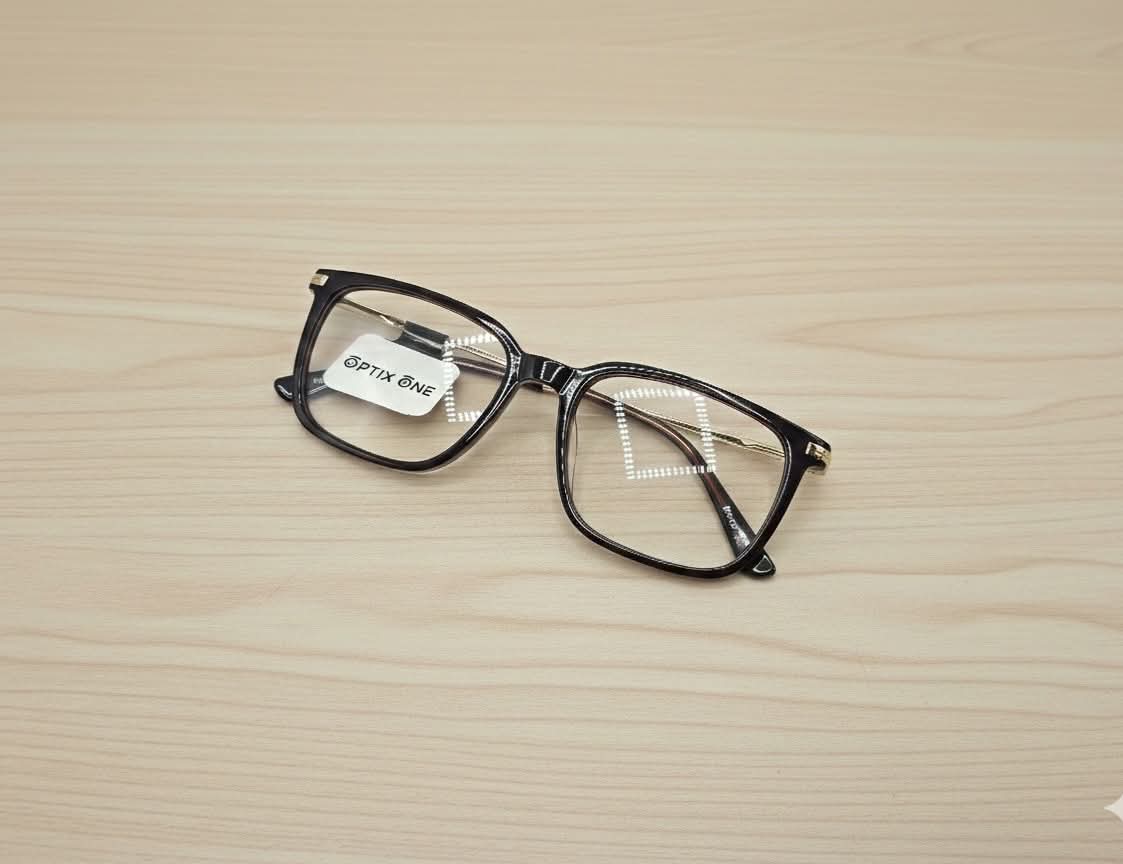 Black square acetate eyeglasses Style 3037, Optix One Pakistan