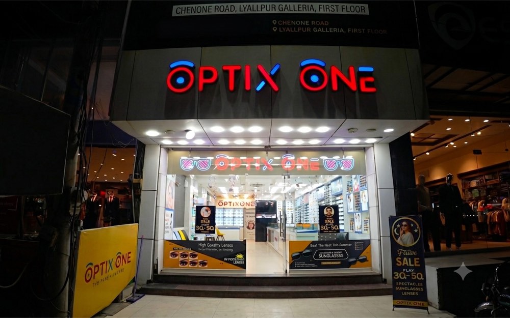 Optix One  optical store — Chen One Road, Chen One Rd, Near Gourmet Bakery, Faisalabad 38000
